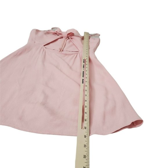 Flynn Skye Bri Mini Dress Large Pink Cut Out Front Tie Barbiecore Sleeveless NEW - Picture 12 of 12